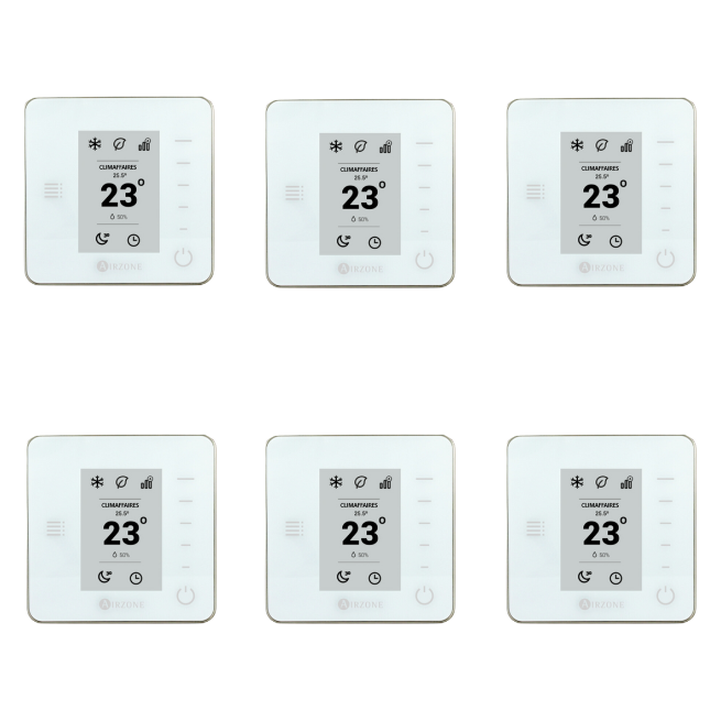 Pack 6 thermostats Airzone blanc